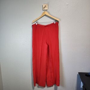 Chic Red Wide-Leg Pants